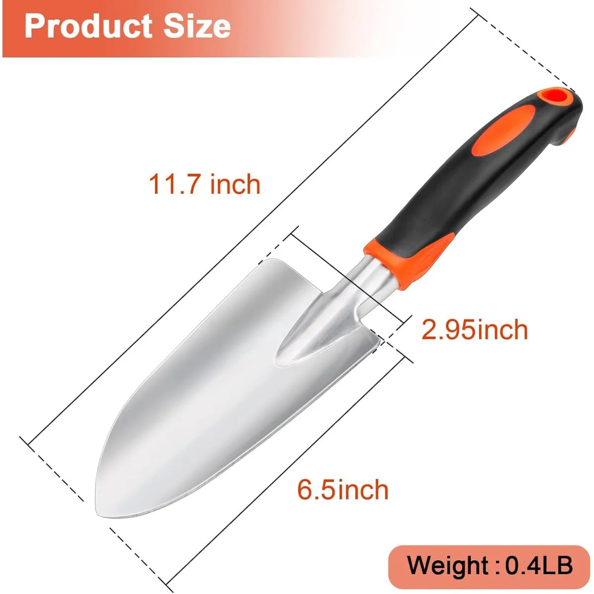 XIUWO Heavy Duty Garden Shovel With Ergonomic Handle