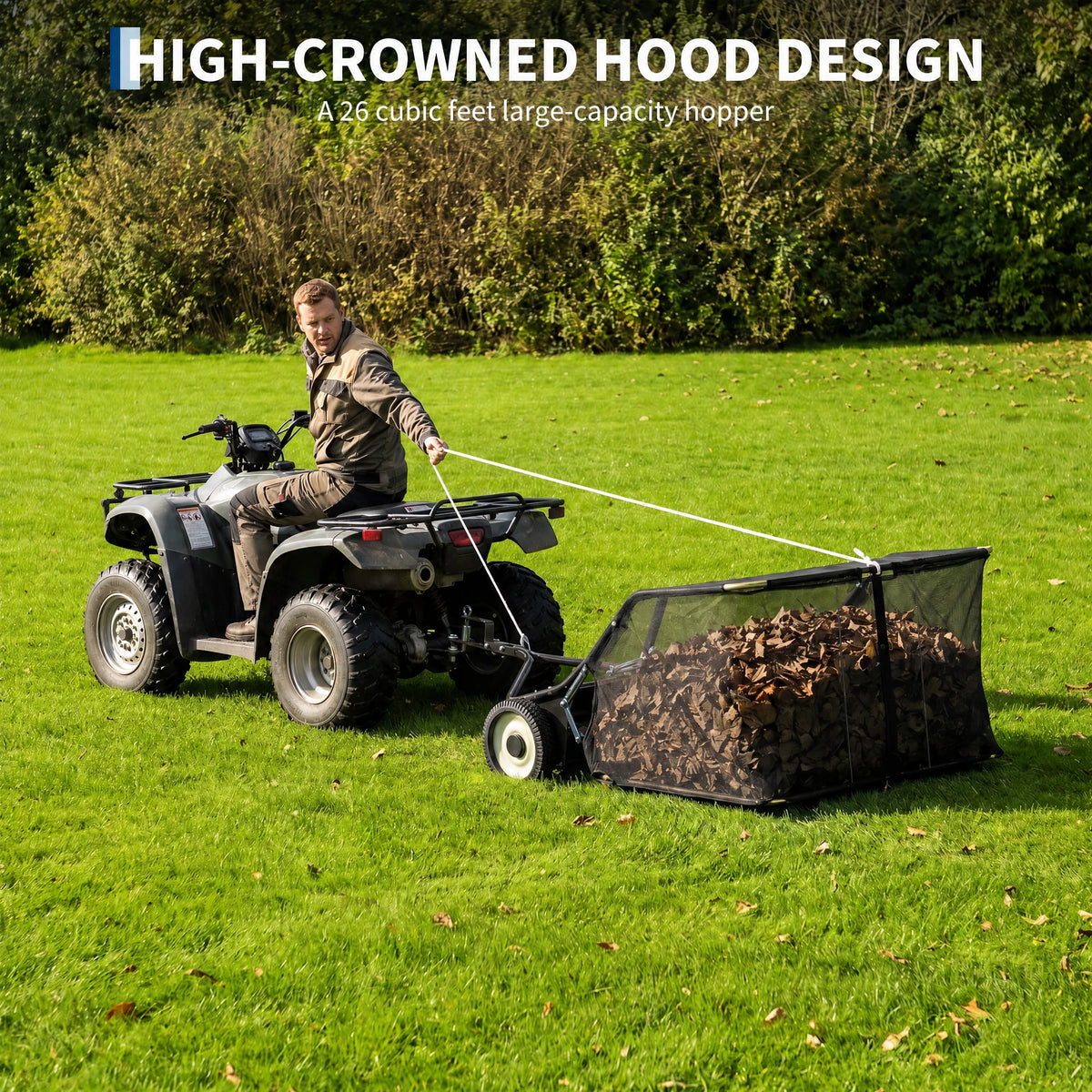 Heavy Duty Tow Behind Lawn Sweeper For Leaves And Grass
