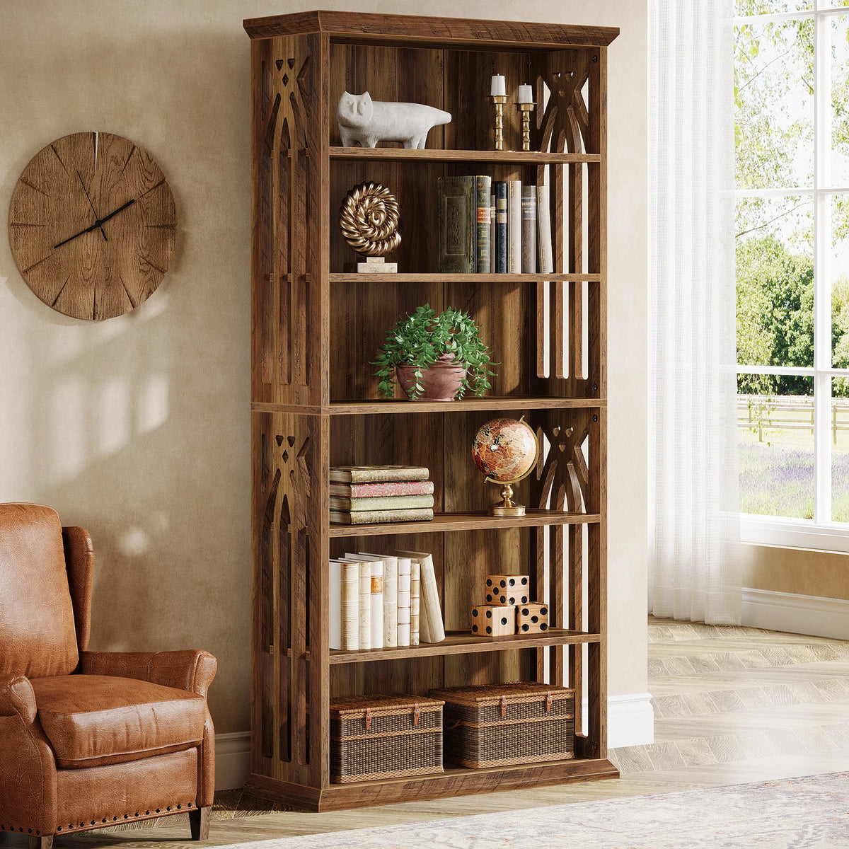Tribesigns Six Tier Freestanding Bookshelf With Spacious Display Shelves