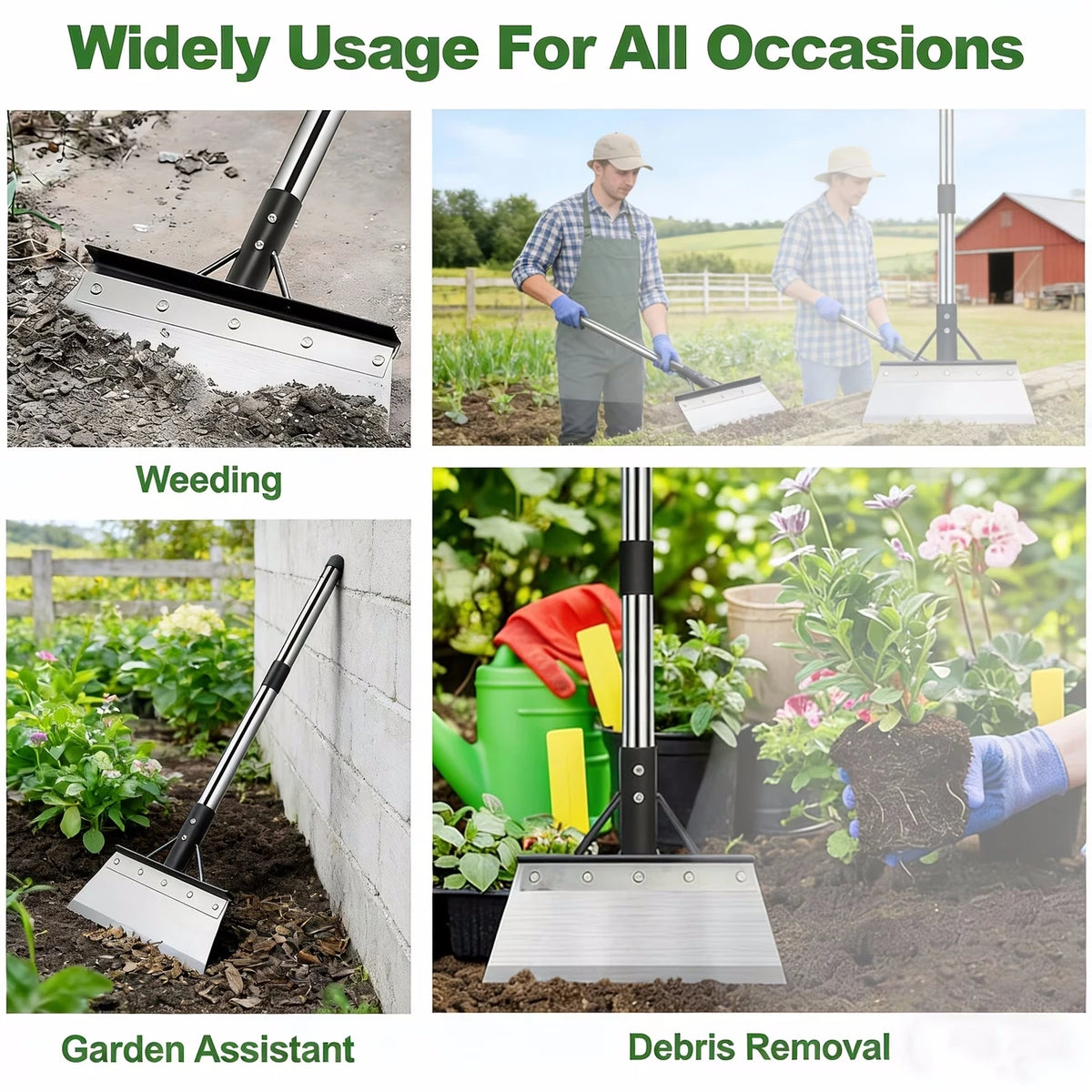 Multifunctional Stainless Steel Garden Shovel Set for Weeding and Digging