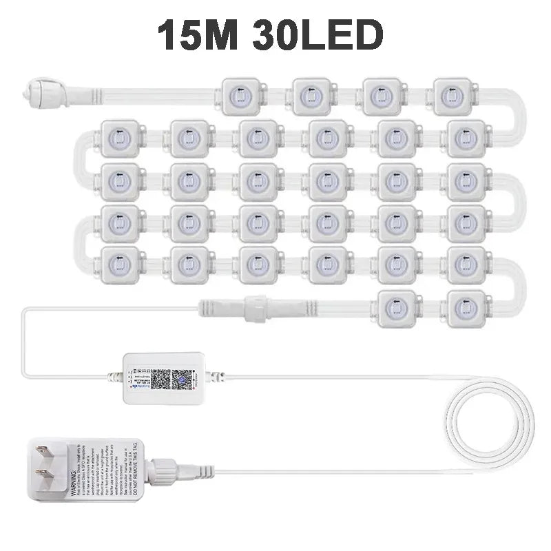 GCTECHING Waterproof Permanent Outdoor LED String Lights for Festive Decor