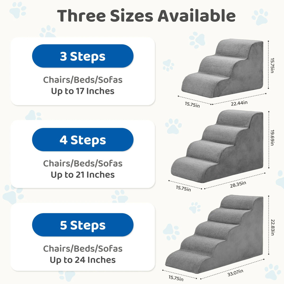 Curved Foam Dog Stairs Ramp With Non Slip Pet Steps