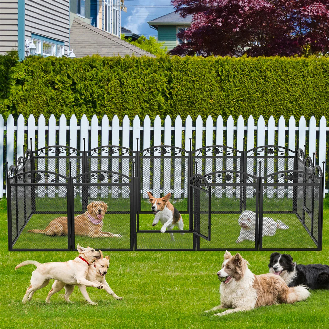 Bingopaw DIY Heavy Duty Dog Playpen Outdoor Indoor Fence With Waterproof Pad For Whelping And Training
