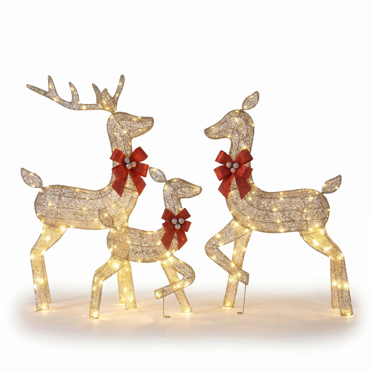 HiMISS Lighted Christmas Reindeer Family Outdoor Decorations