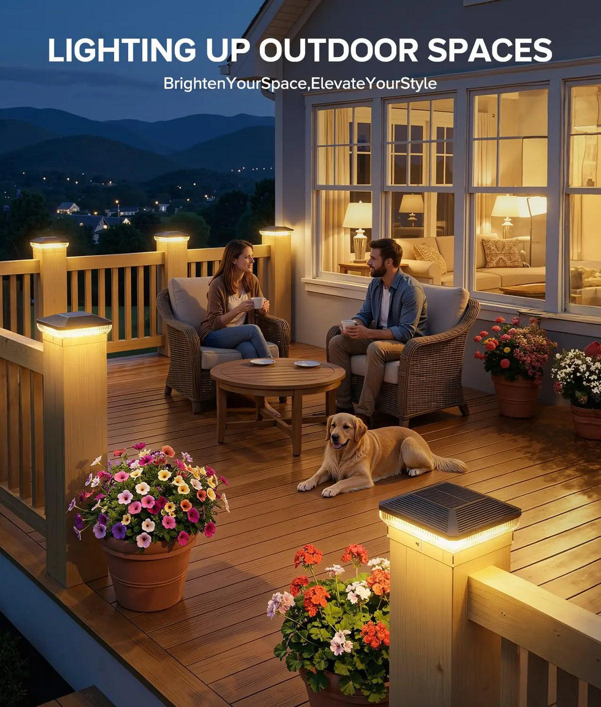Outdoor Solar Post Lights With 40 LEDs And Three Modes