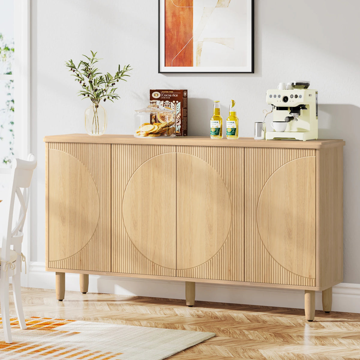 Tribesigns Modern Buffet Cabinet Sideboard With Doors And Storage