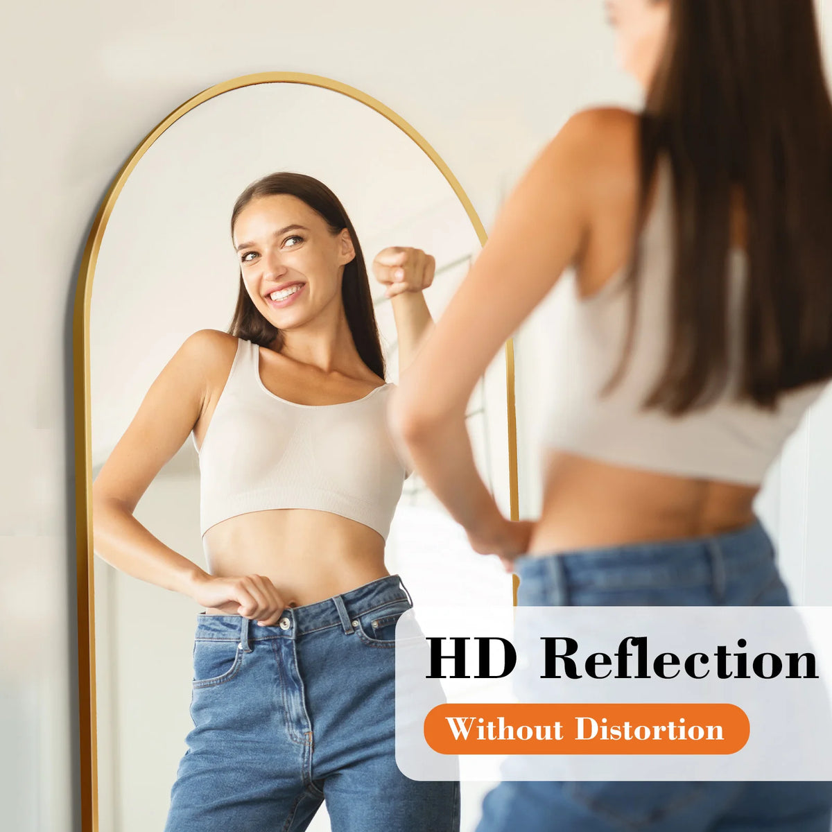 MCQ Arched Full Length Mirror With Stand And Wall Mount