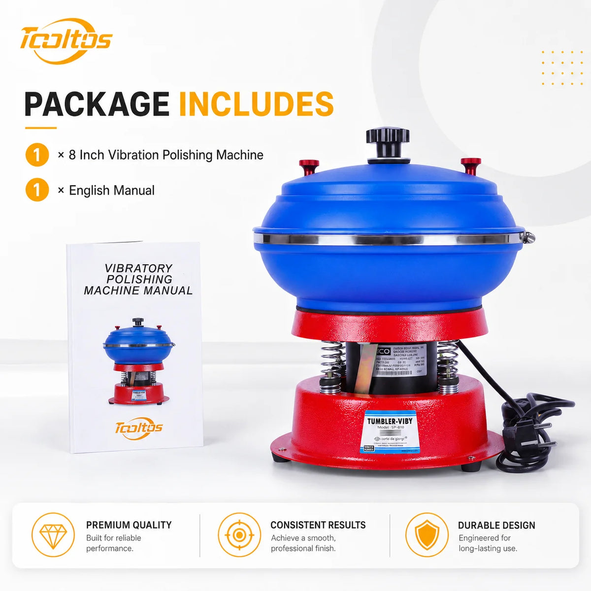 Vibratory Tumbler Polishing Machine for Jewelry, Agate and Metal