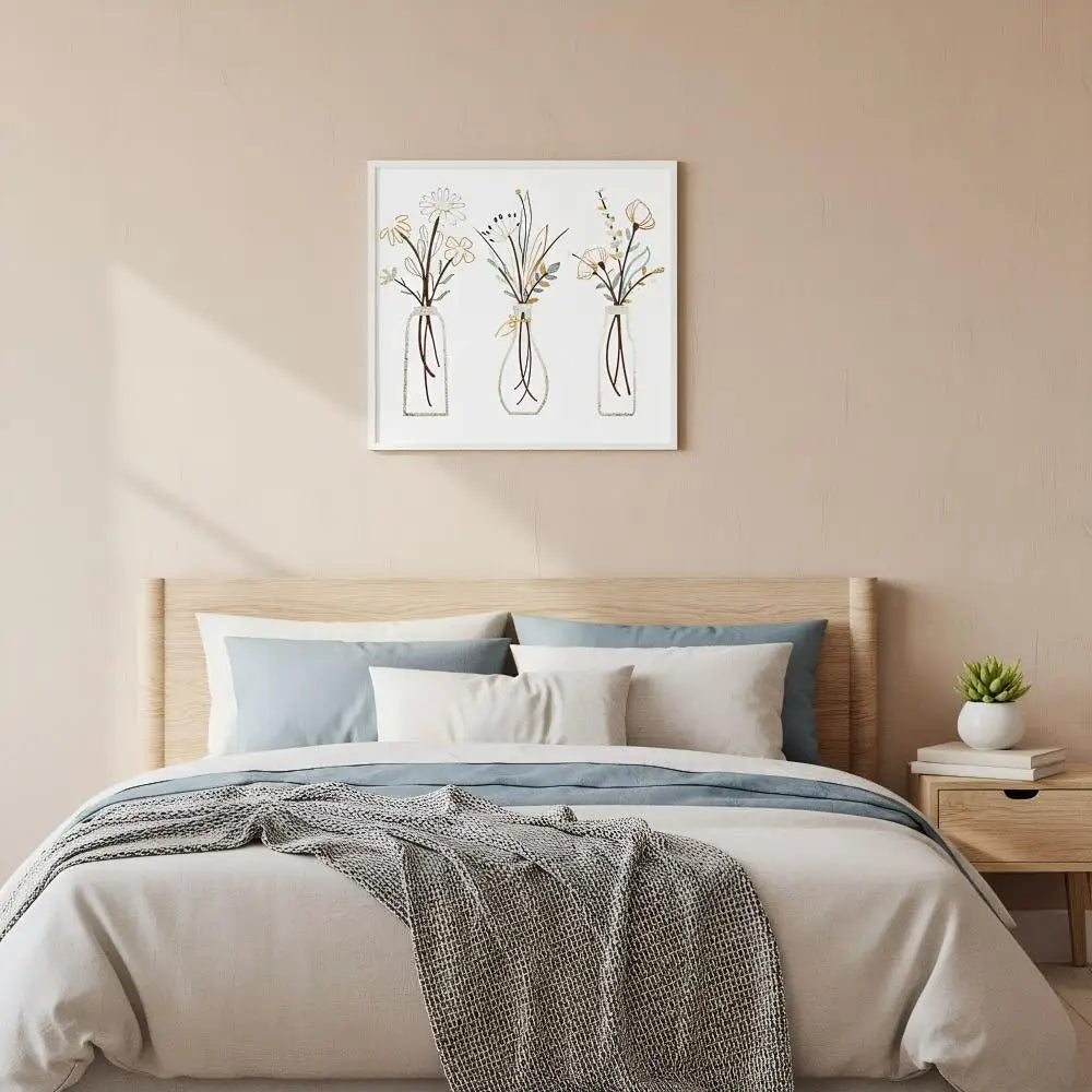 Metal Floral Vase Wall Art For Boho Farmhouse Decor