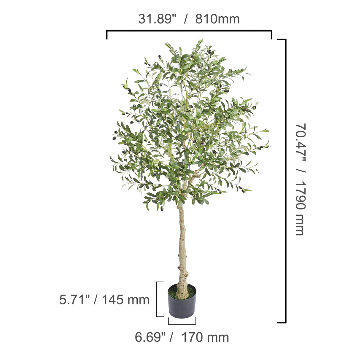 SucceBuy Artificial Olive Tree With Anti Tip Protection