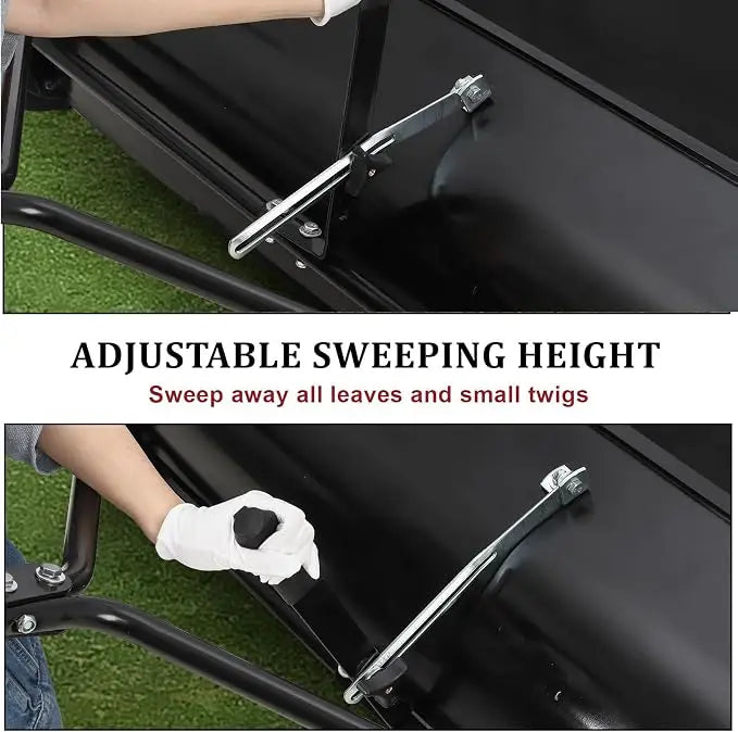 HiMISS Tow Behind Lawn Sweeper for Leaf and Grass Collection