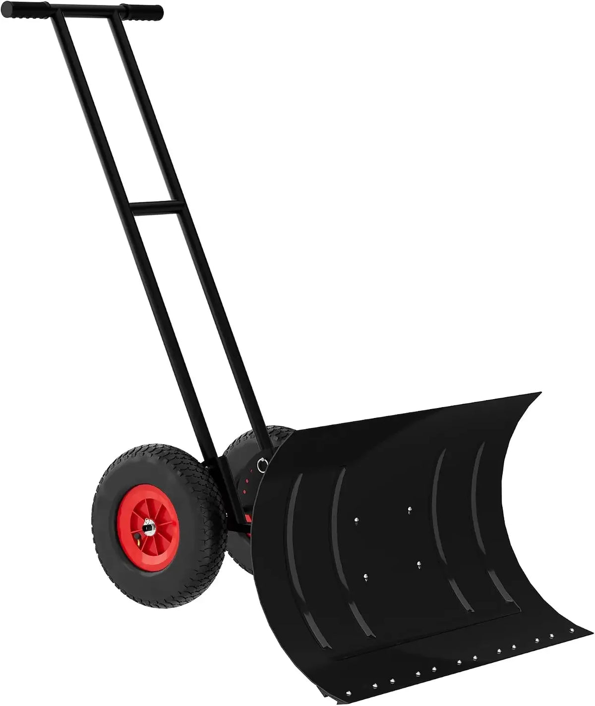 Tacleekii Heavy Duty Wheeled Snow Shovel With Adjustable Blade