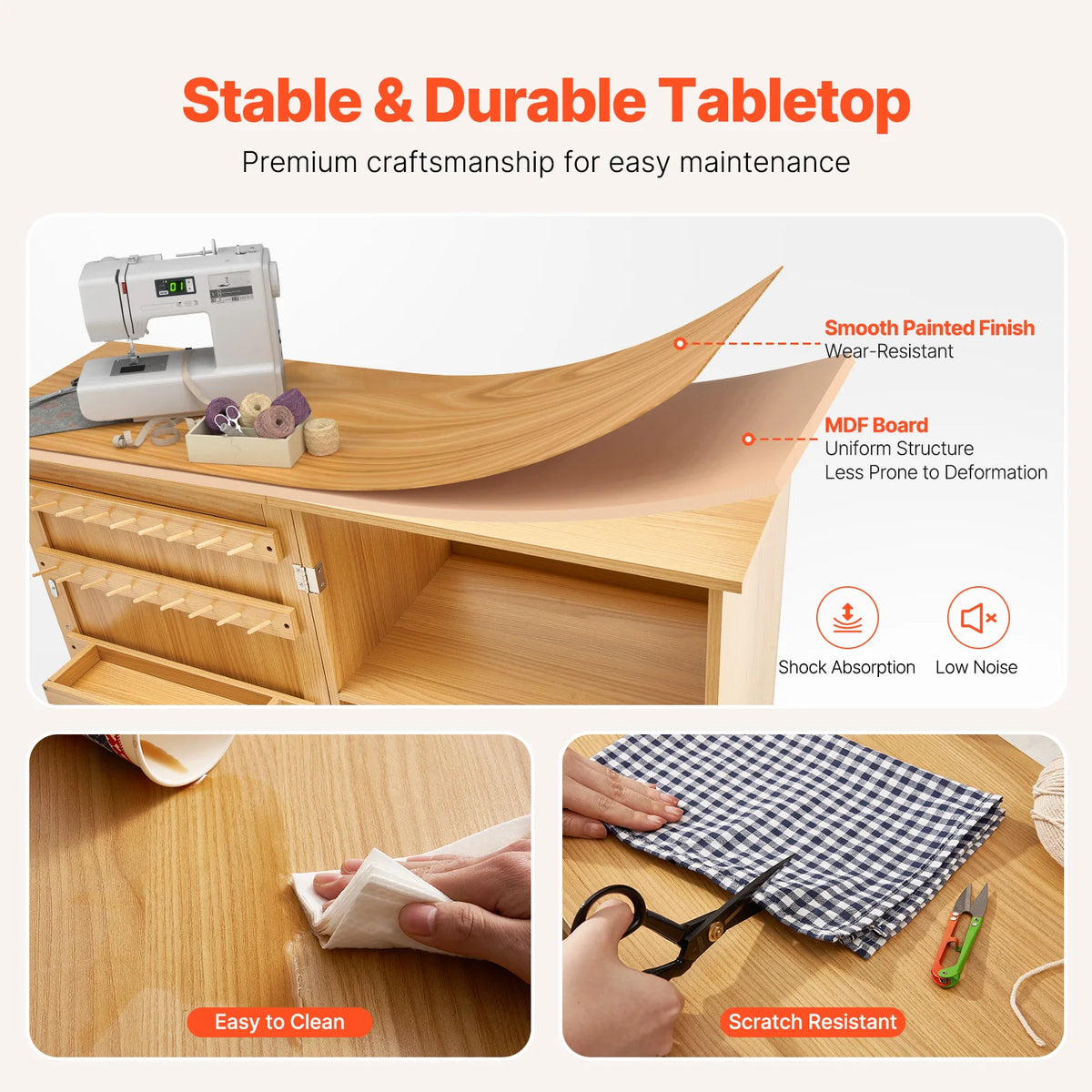 SucceBuy Multipurpose Folding Sewing Machine Table With Storage