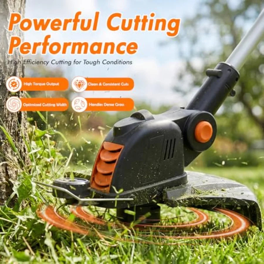 SHXI Cordless Electric Weed Trimmer and Lawn Grass Edger Tool