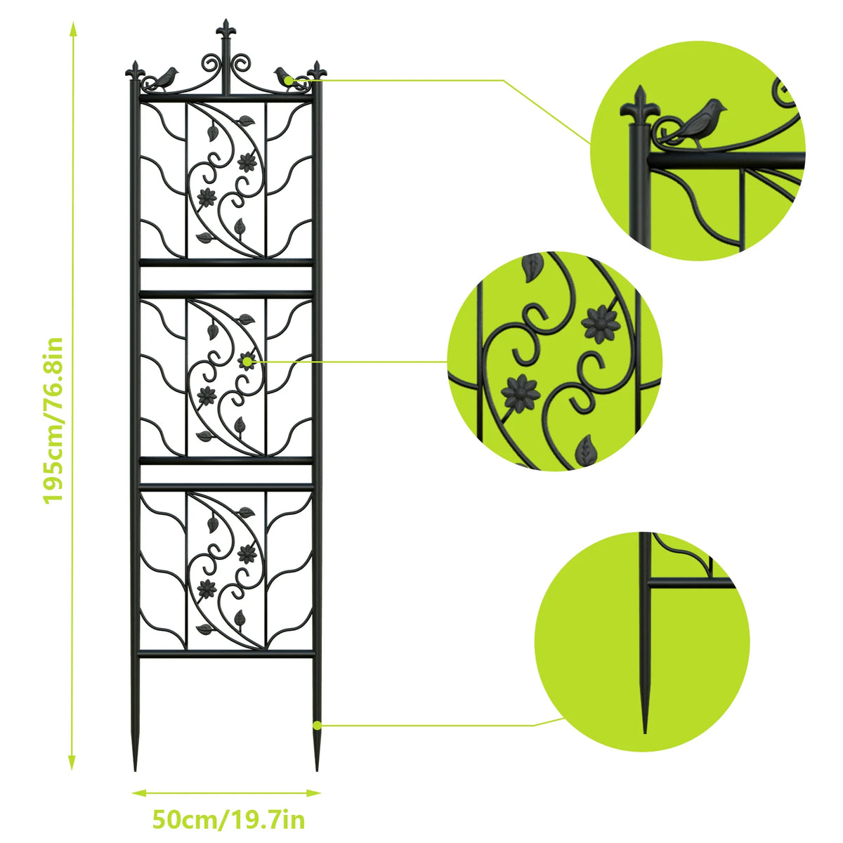 Garden Trellis Decorative Outdoor Tall Iron Fence Lattice Panel For Climbing Plants