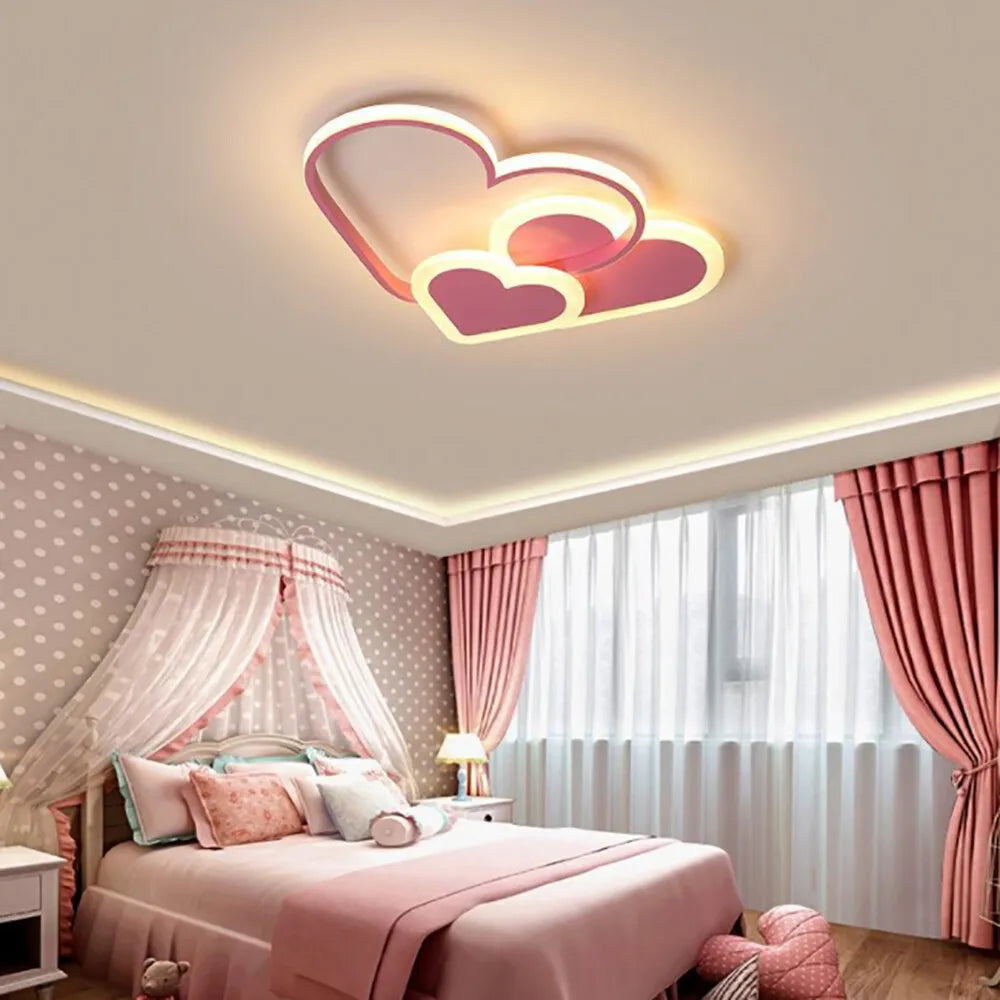 Heart Shaped LED Ceiling Light With Remote Dimmable Control