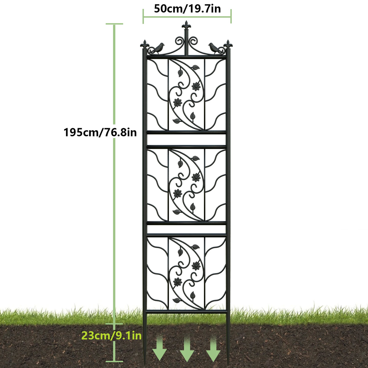 Garden Trellis Decorative Outdoor Tall Iron Fence Lattice Panel For Climbing Plants