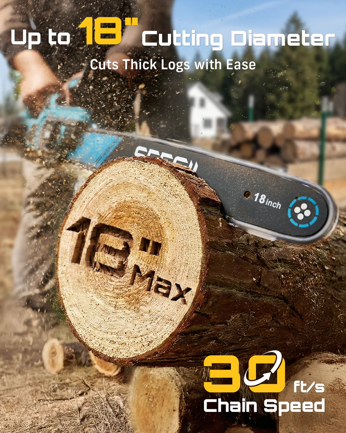 SEESII Brushless Cordless Chainsaw With Automatic Oiler For Makita Batteries