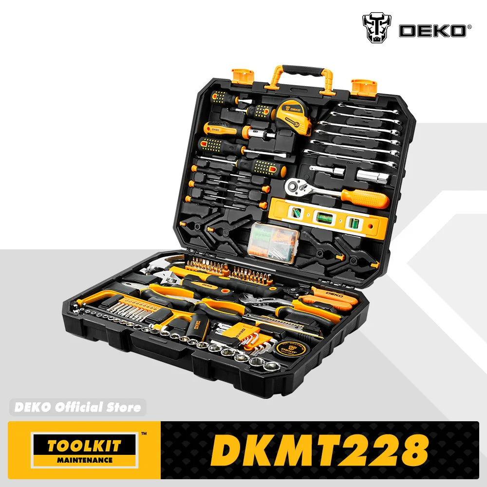 DEKOPRO 228Pcs Socket Wrench Auto Repair Tool Set With Case