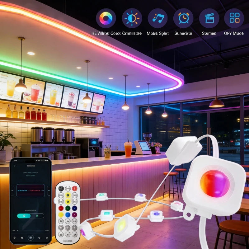 GCTECHING Waterproof Permanent Outdoor LED String Lights for Festive Decor