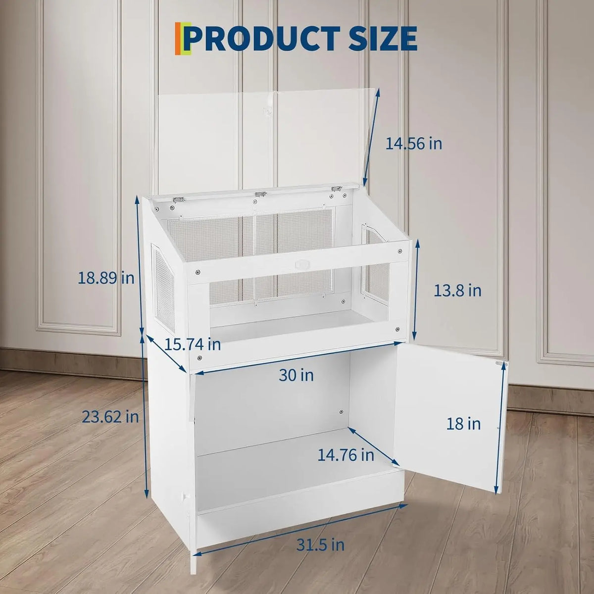 HiMISS Acrylic Small Animal Habitat With Storage Cabinet