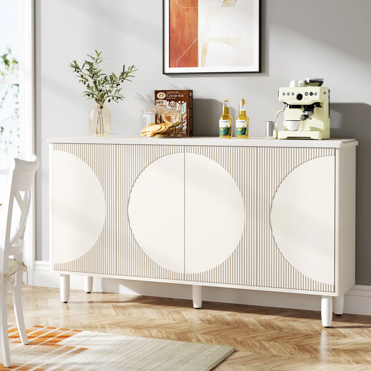 Tribesigns Modern Buffet Cabinet Sideboard With Doors And Storage