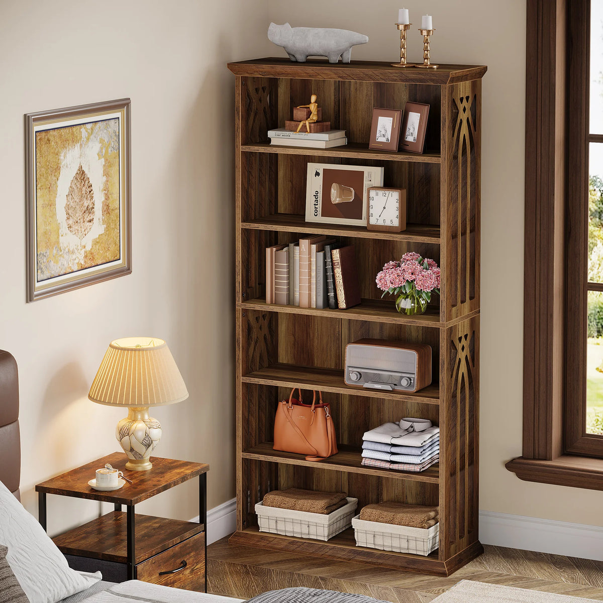 Tribesigns Six Tier Freestanding Bookshelf With Spacious Display Shelves