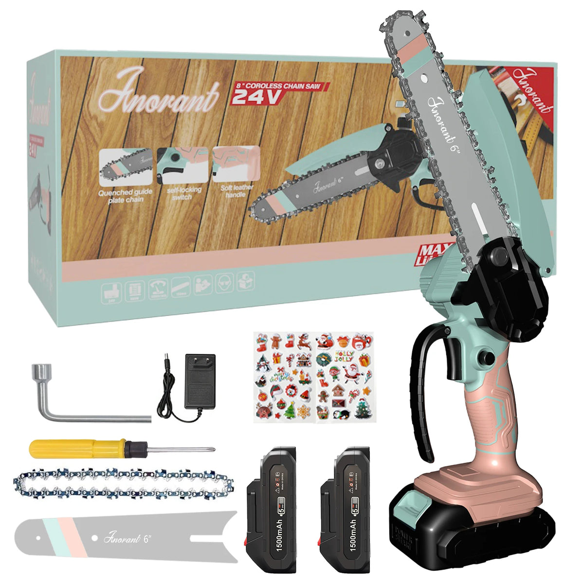 Cordless Mini Chainsaw Portable With Dual Batteries For Tree Cutting