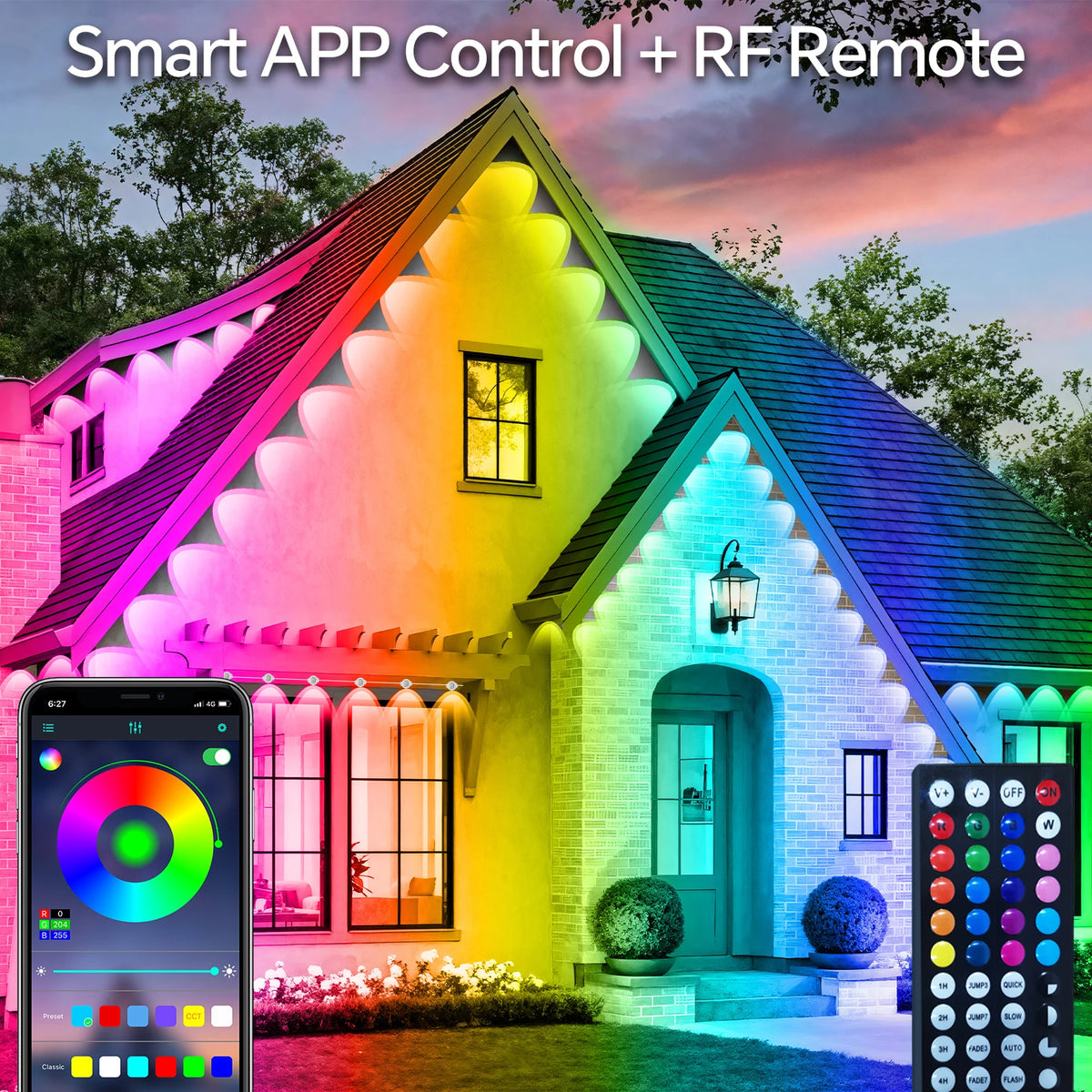AILBTON Smart Permanent Outdoor LED Eaves Lights With App Control