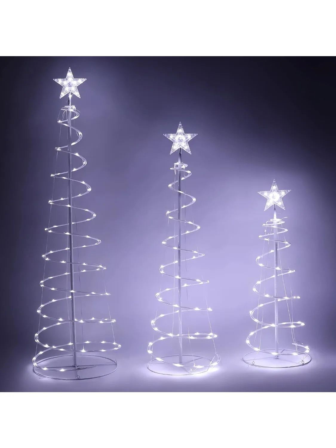 Joyfy Spiral Christmas Tree Lights With Star Topper And Stakes