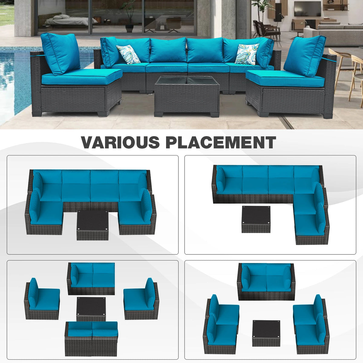 All Weather Wicker Outdoor Patio Conversation Furniture Set
