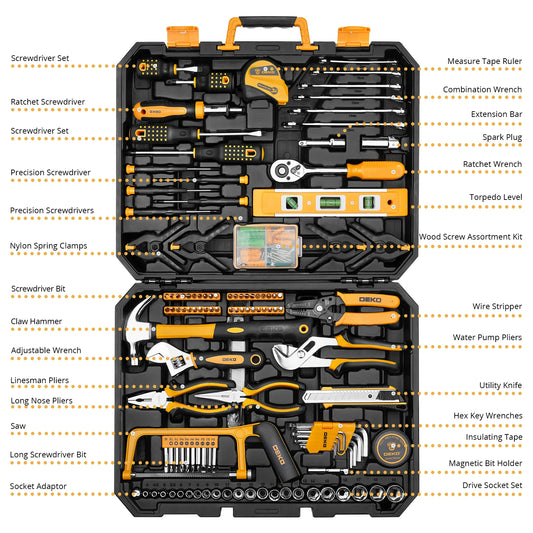DEKOPRO 228Pcs Socket Wrench Auto Repair Tool Set With Case