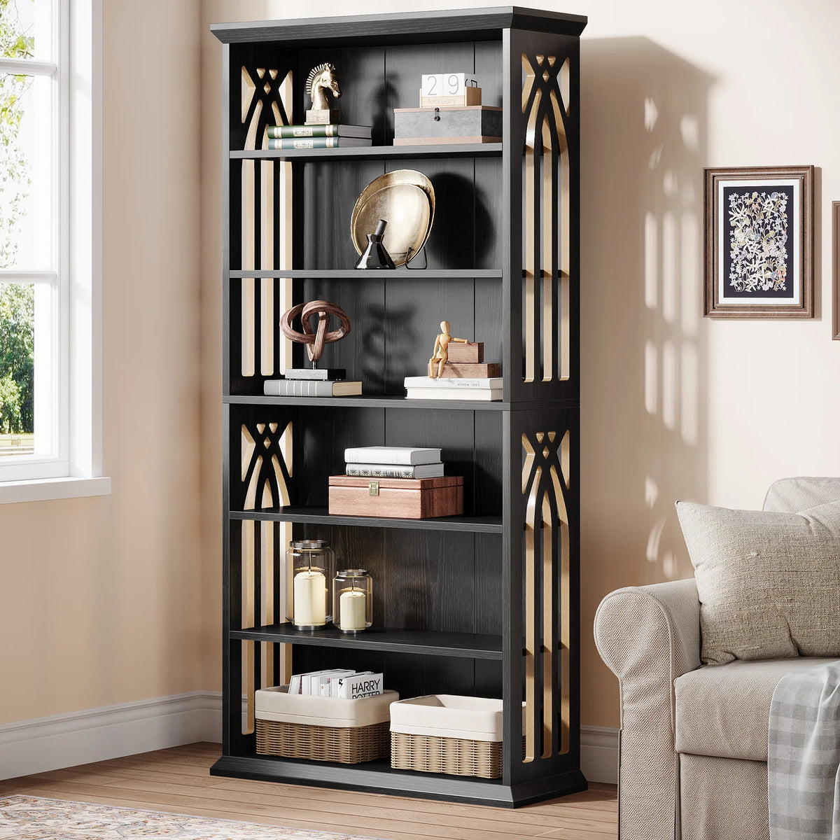 Tribesigns Six Tier Freestanding Bookshelf With Spacious Display Shelves
