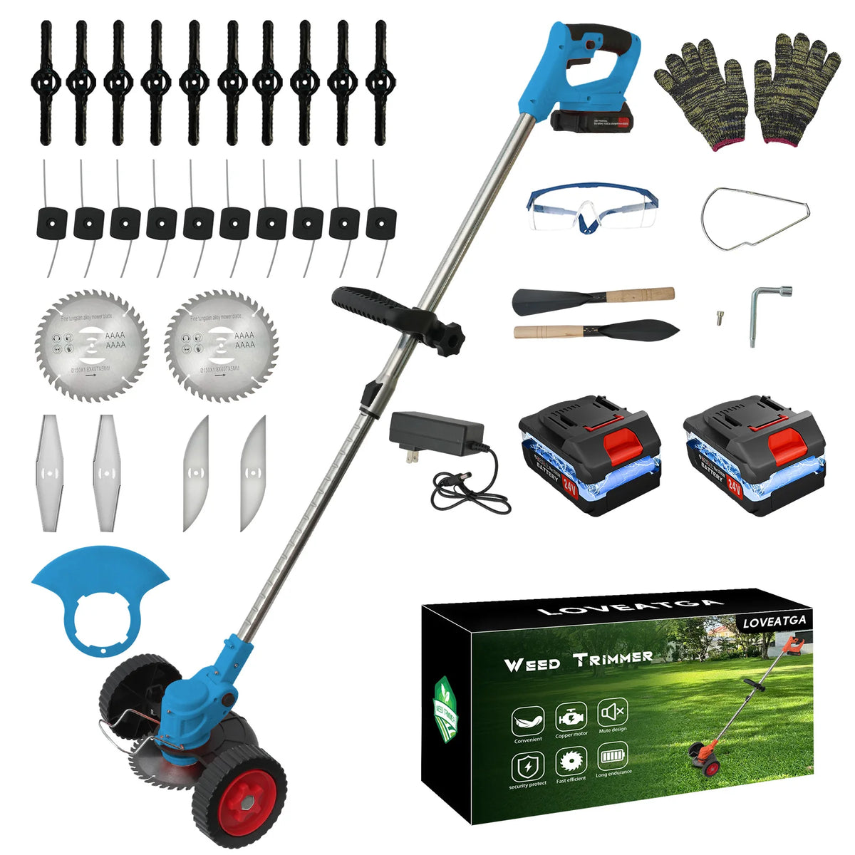 Cordless 3-in-1 Lawn Mower and Grass Trimmer Garden Tool