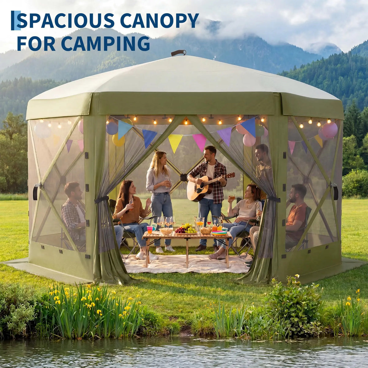 HiMISS Pop Up Screen Gazebo With Removable Wind Walls