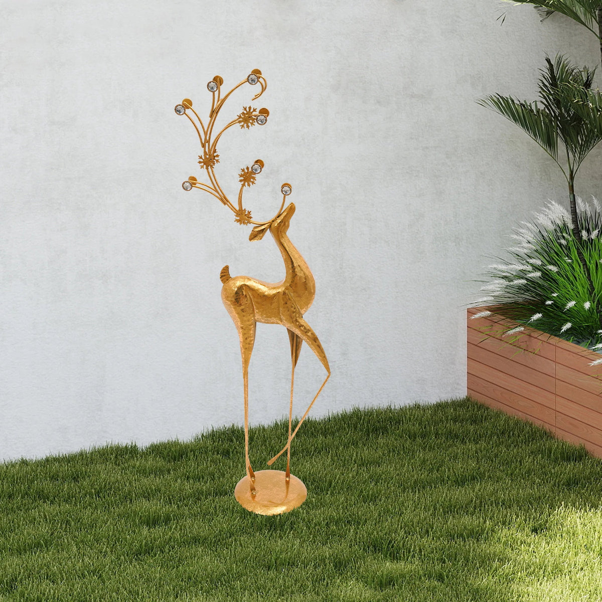 Retro Metal Deer Statue for Elegant Indoor Holiday Decor