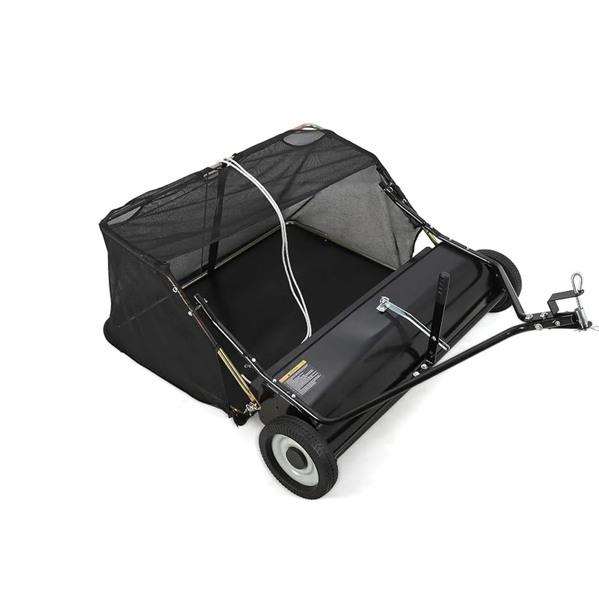 HiMISS Tow Behind Lawn Sweeper for Leaf and Grass Collection