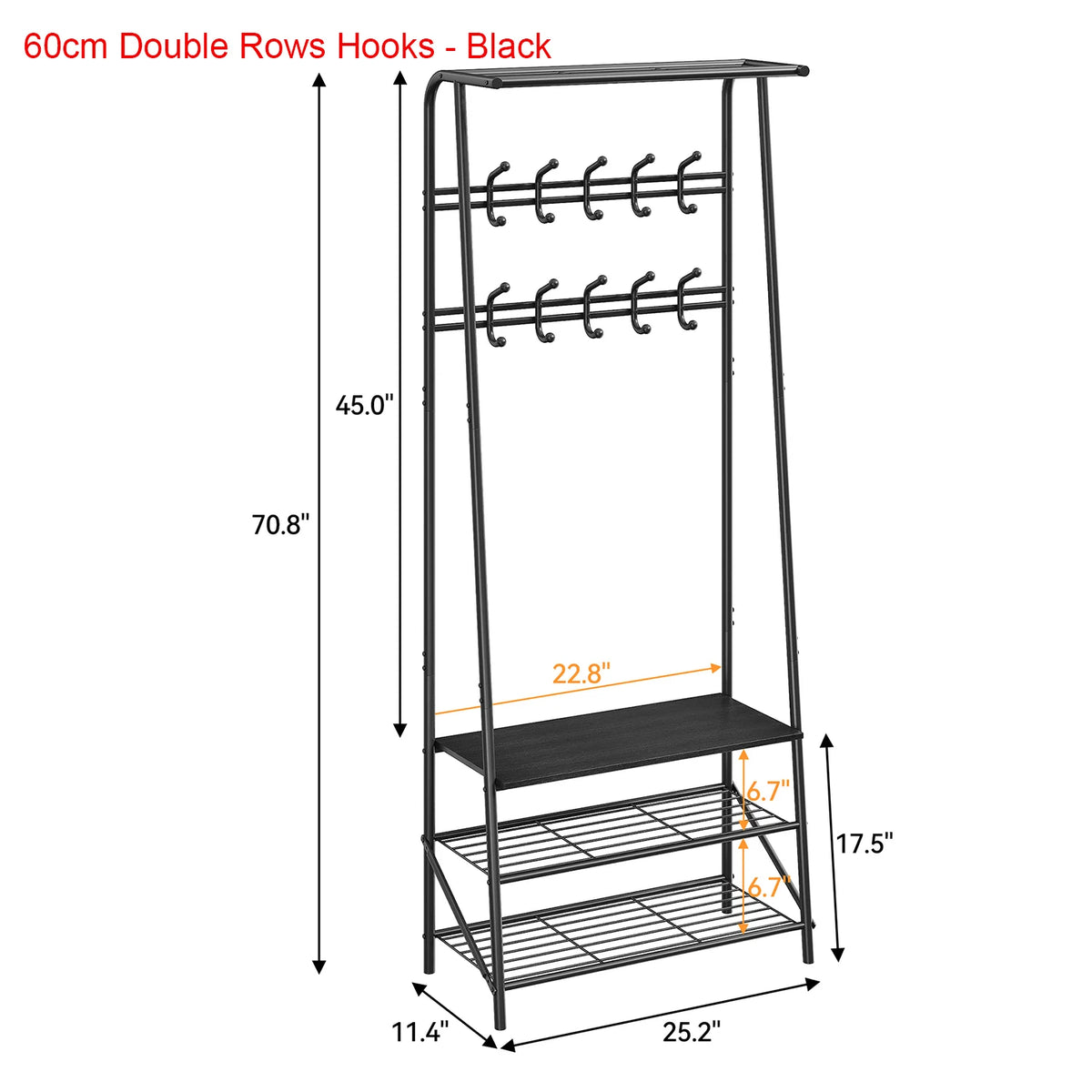 TWISTER.CK Entryway Coat Rack Bench with Shoe Storage and Hooks