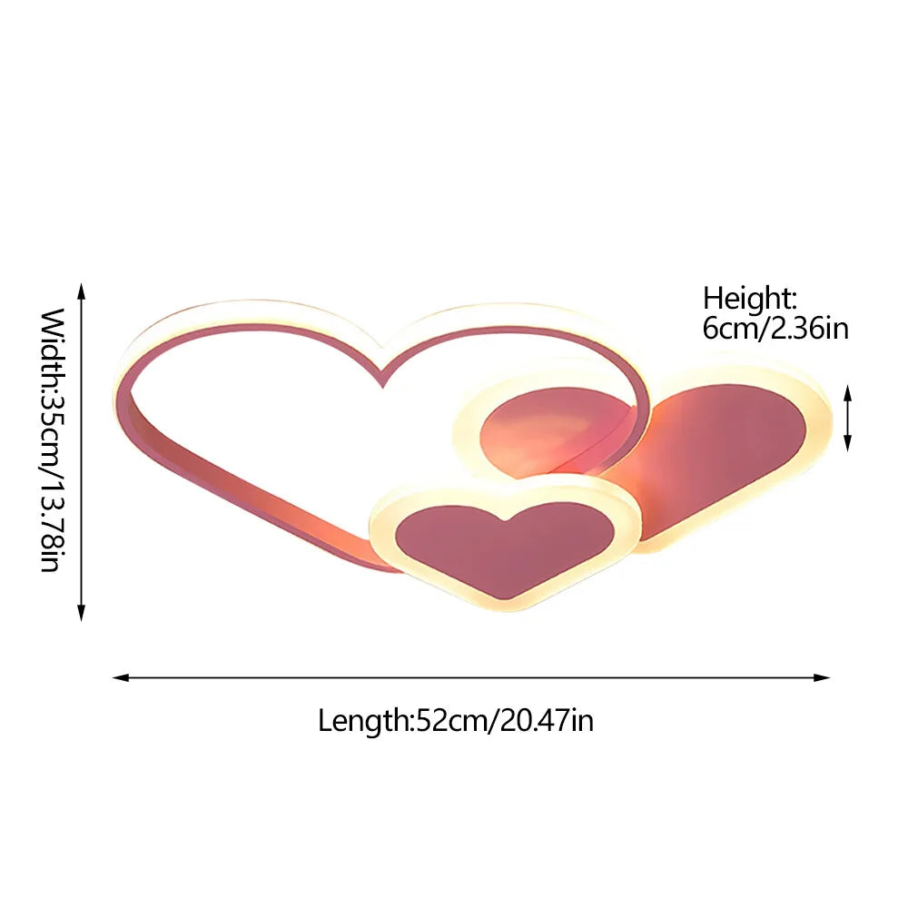 Heart Shaped LED Ceiling Light With Remote Dimmable Control