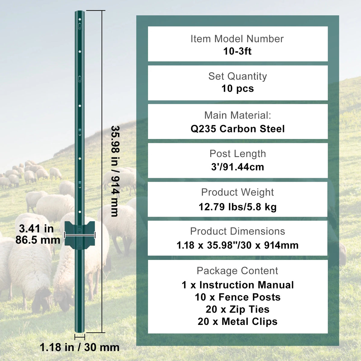 SucceBuy IndustrialGrade Strength Heavy Duty Steel Fence Post TPost Reinforcement