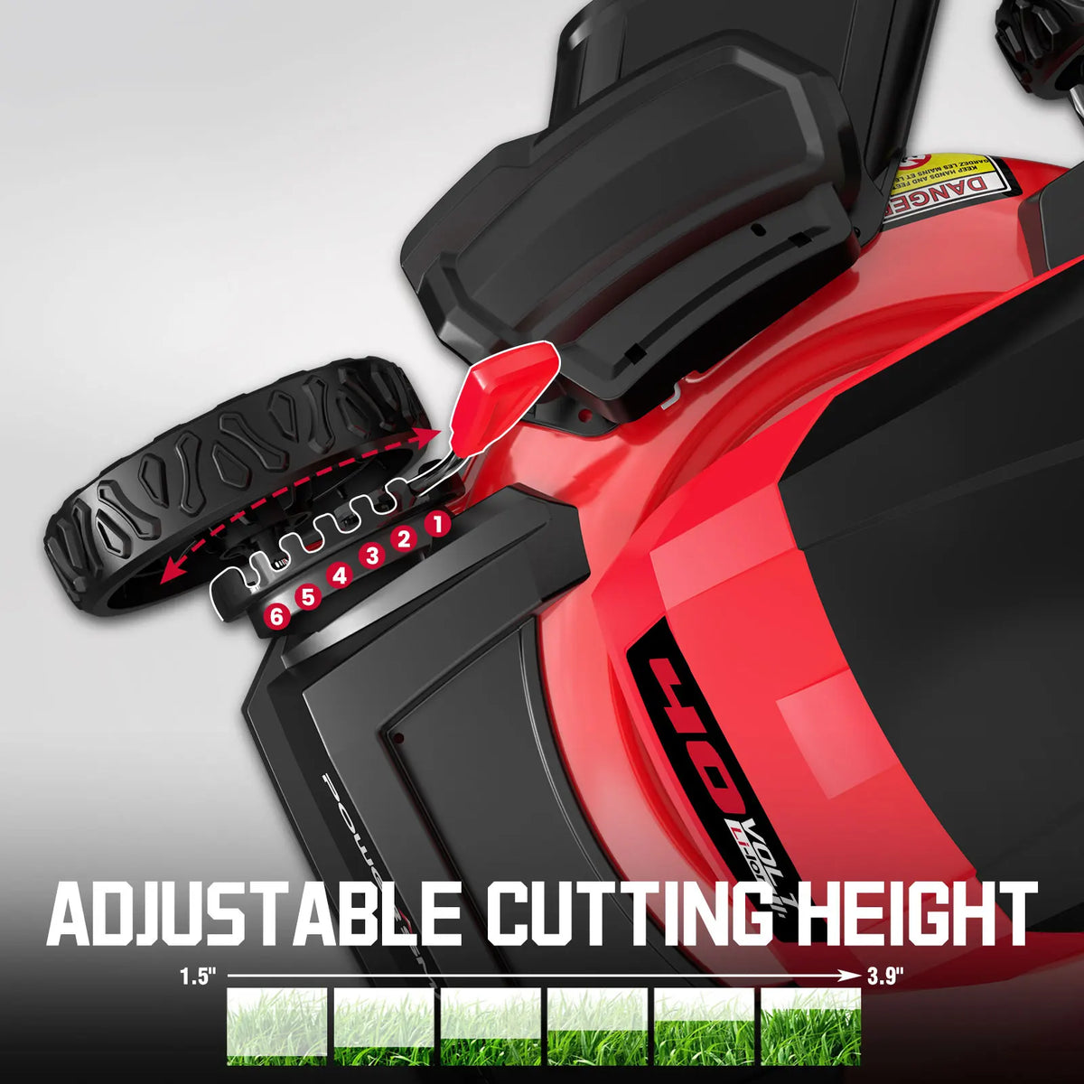 PowerSmart 40V Cordless Brushless Lawn Mower With Battery And Charger