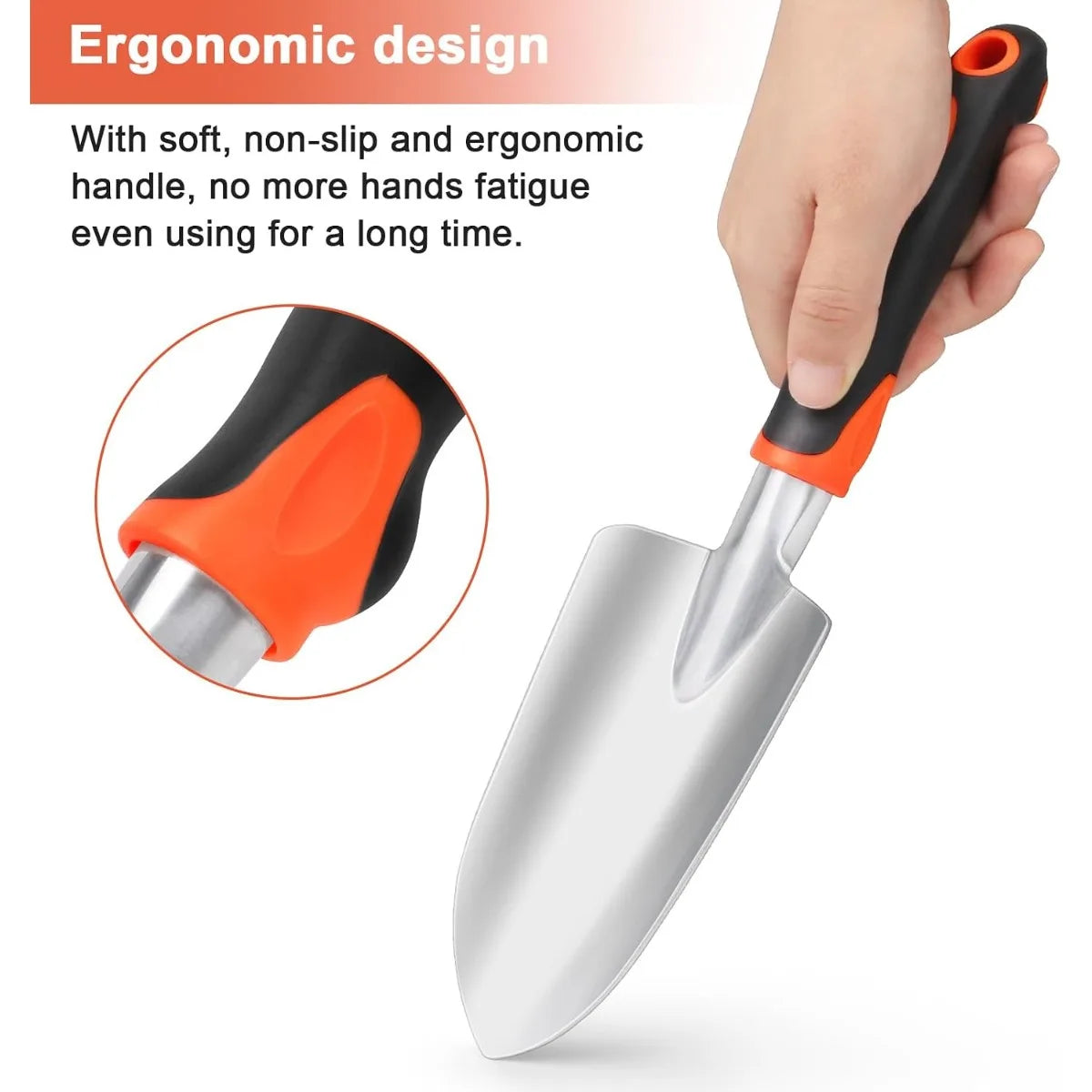 XIUWO Heavy Duty Garden Shovel With Ergonomic Handle