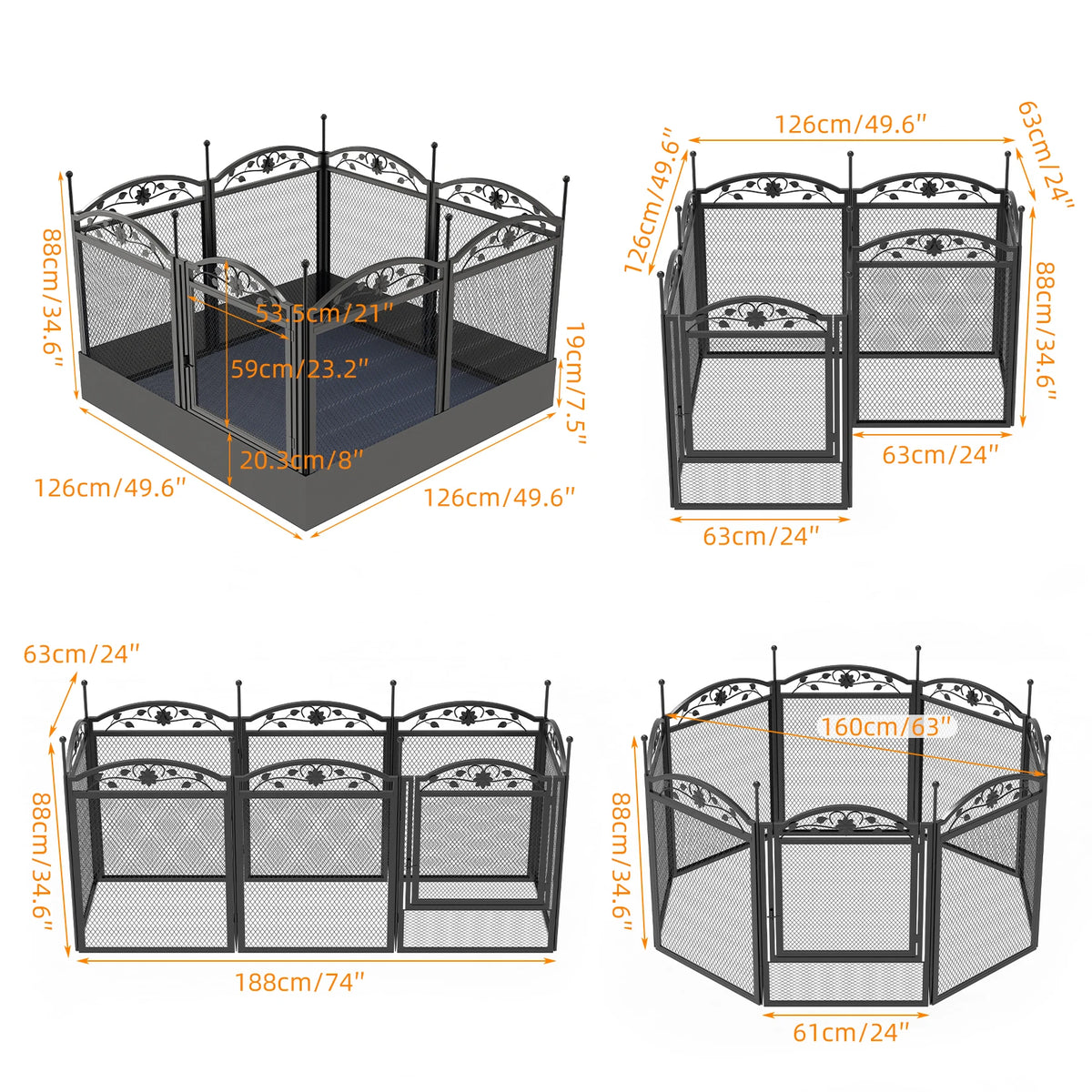 Bingopaw DIY Heavy Duty Dog Playpen Outdoor Indoor Fence With Waterproof Pad For Whelping And Training