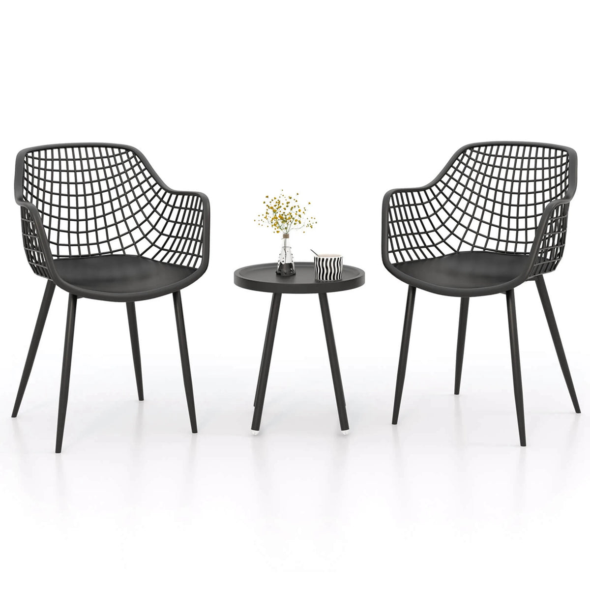 HOMASIS All Weather Patio Bistro Table And Chairs Set
