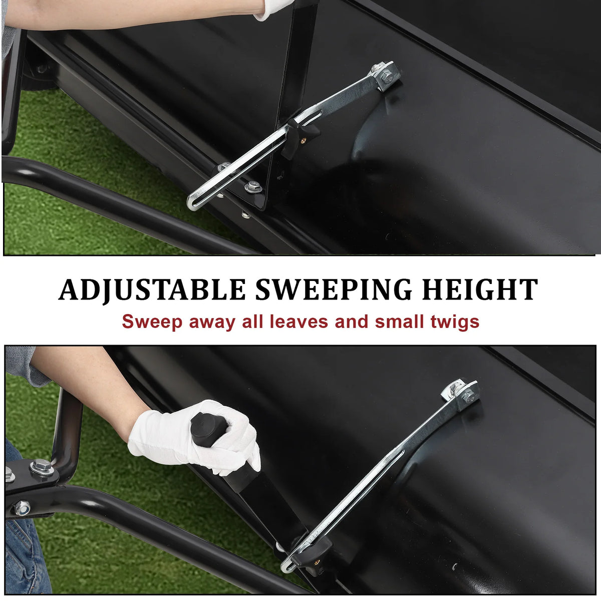 HiMISS Tow Behind Lawn Sweeper With Large Capacity Debris Collector