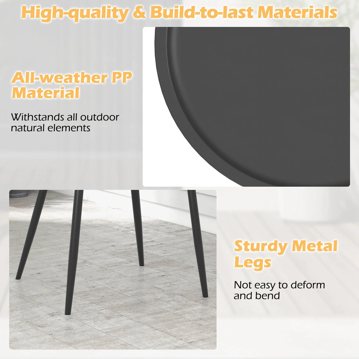 HOMASIS All Weather Patio Bistro Table And Chairs Set