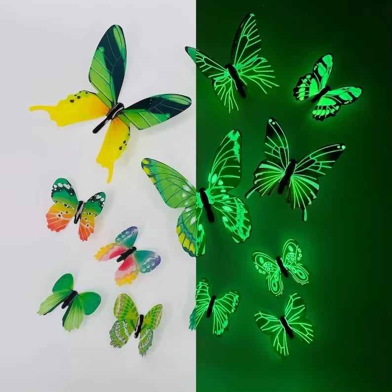 Luminous 3D Butterfly Wall Stickers for Creative Home Decor