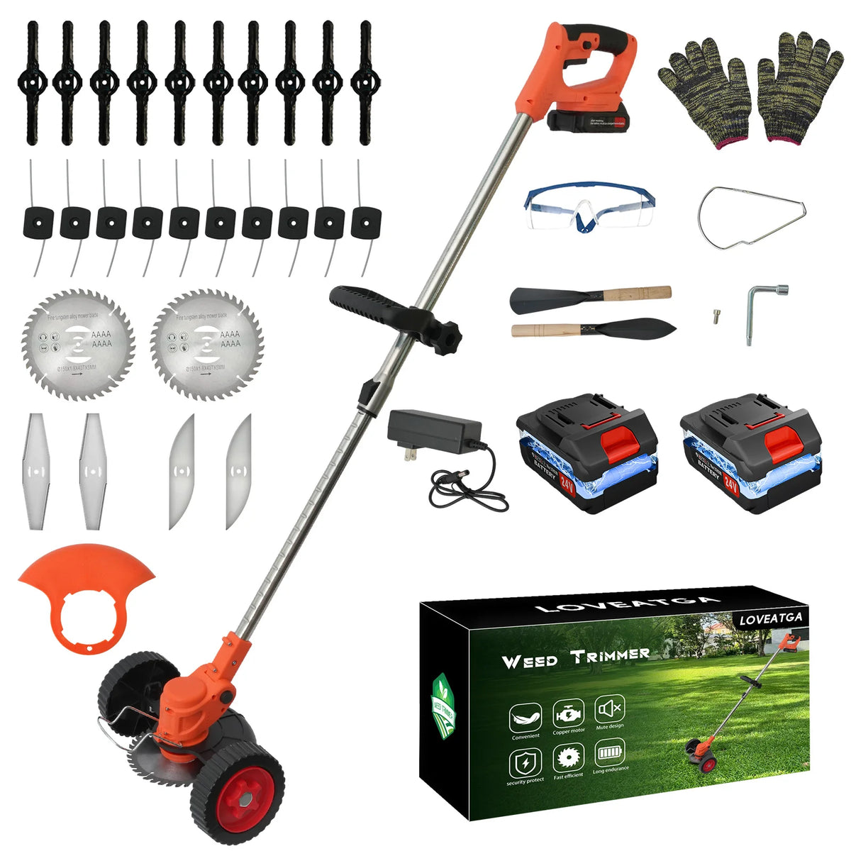 Cordless 3-in-1 Lawn Mower and Grass Trimmer Garden Tool