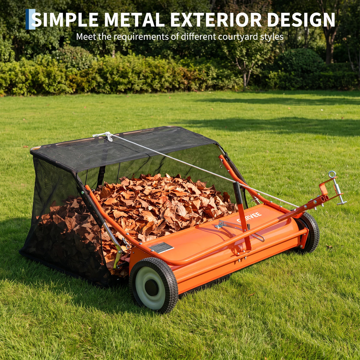 Heavy Duty Tow Behind Lawn Sweeper For Leaves And Grass
