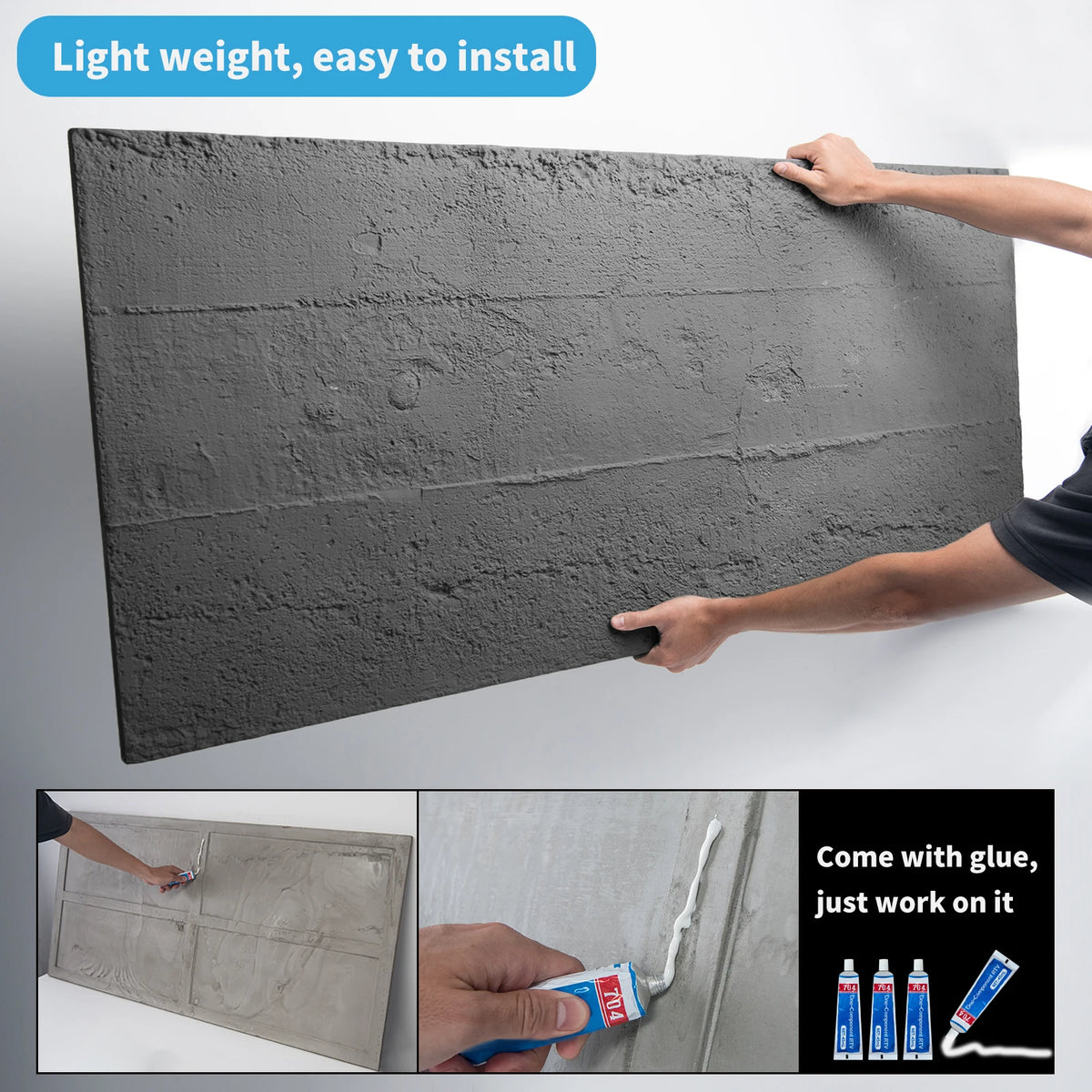 Art3d Cement Texture 3D Wall Panels for Interior Home Decor
